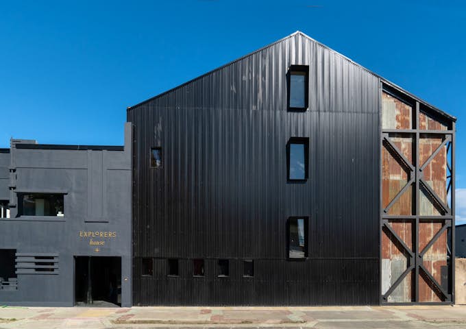 The front of Explorers House in Punta Arenas, an exclusive club for air-cruise guests