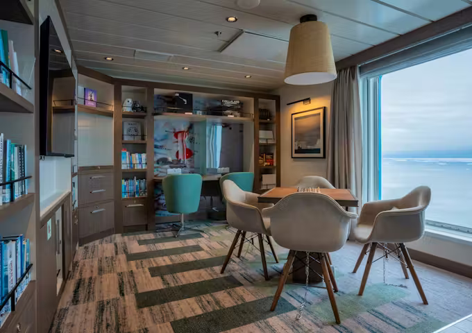 Library on the Ocean Albatros Antarctic ship 