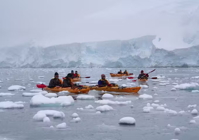 Sea kayaking in Antarctic waters