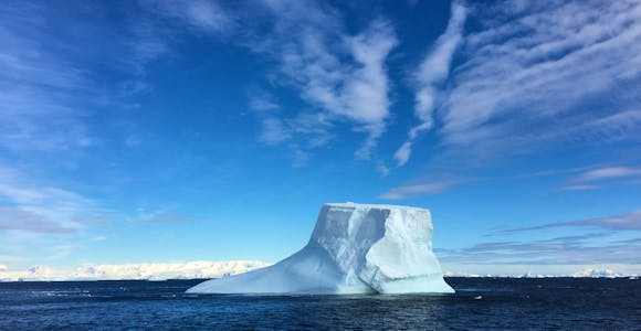 Majestic iceberg in the Crystal Sound, Polar Circle, Antarctica