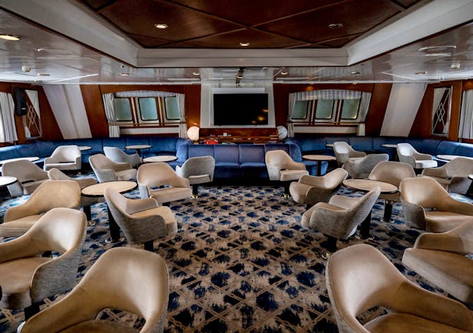The main lounge on the Expedition ship 
