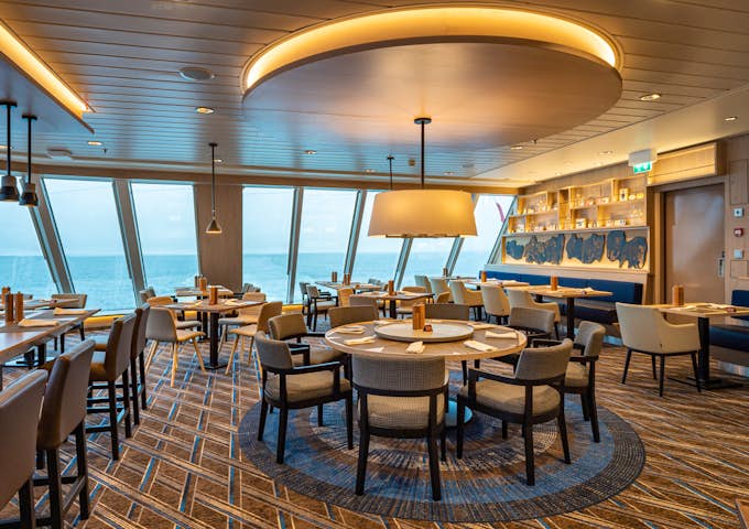 Aune Restaurant on the Roald Amundsen cruise ship in Antarctica