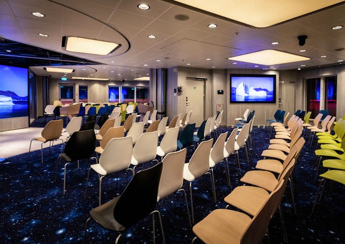 Roald Amundsen's lecture hall in Antarctica 