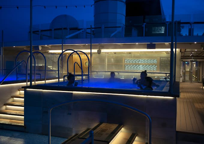 Hot tub on the Roald Amundsen cruise ship in Antarctica