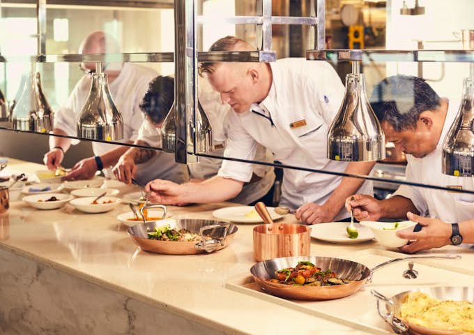 Chefs preparing meals onboard NG Endurance, Antarctic Vessel