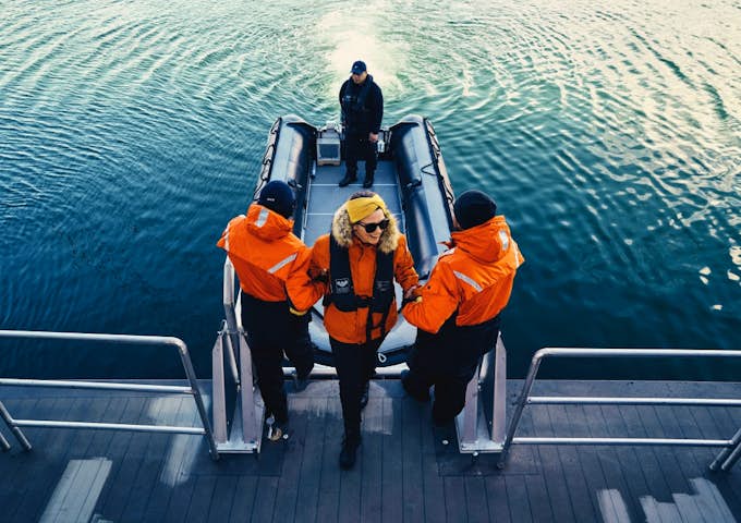 Launching a Zodiac trip from NG Endurance, Antarctic Vessel