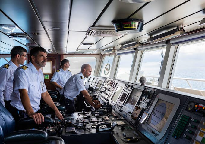 National Geographic Orion's bridge and staff