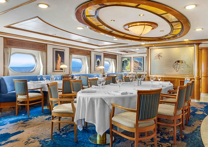 The National Geographic Orion's dining room