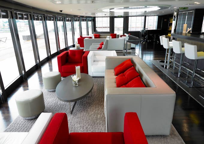 The observation louunge of Le Boreal, one of Antarctica's finest cruise ships