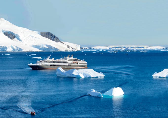 Le Soleal expedition cruise ship exploring Antarctica