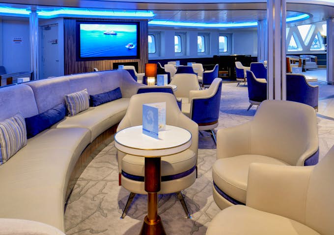 The presentation lounge on the Ocean Explore, an Antarctic vessel 