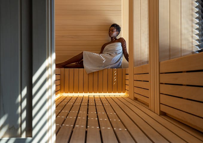 The sauna on board the World Voyager, an Antarctic vessel