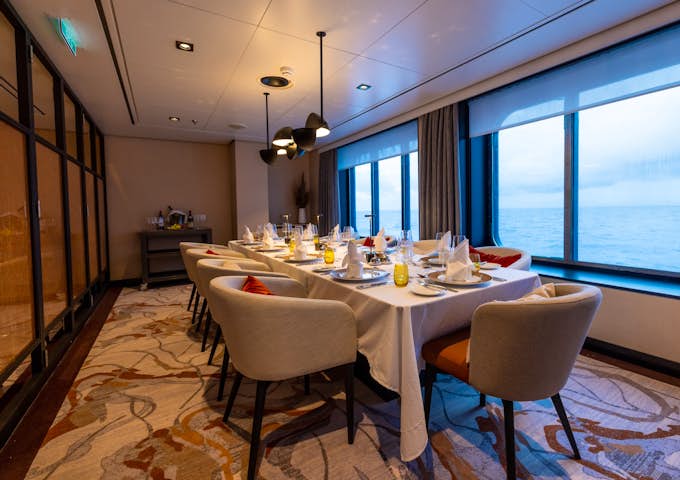 The SH Minerva expedition ship's private dining room