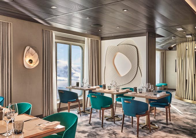 The restaurant onboard Silver Endeavour, Antarctic Vessel