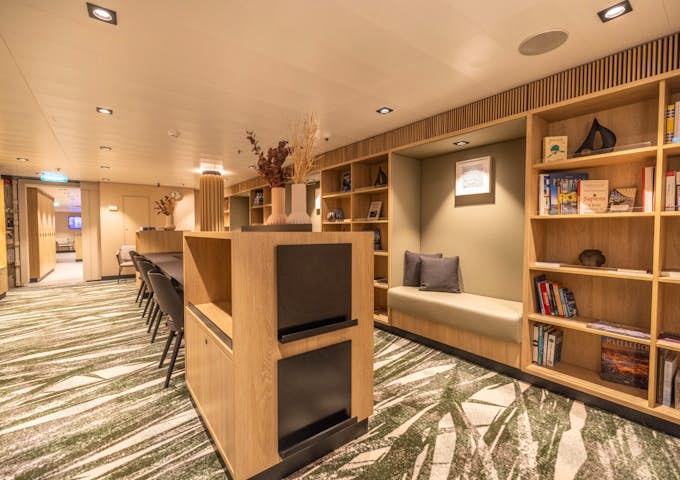 Library onboard SH Diana, Antarctic Ship