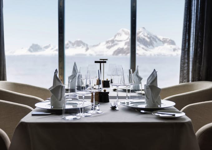 Restaurant onboard SH Vega, Antarctic vessel