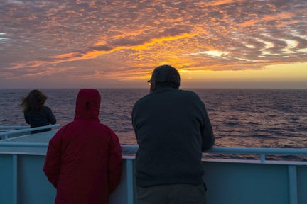 Watching the sunset on the Drake Passage