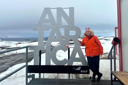 Welcome to Antarctica sign at King George Islands airport