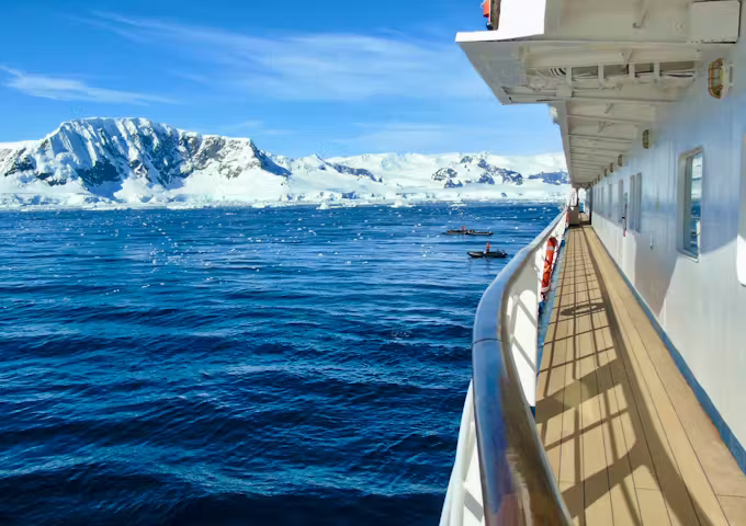 View from the deck of Sea Spirit, Antarctic vessel 