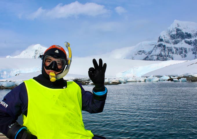 Snorkeller in Port Lockroy