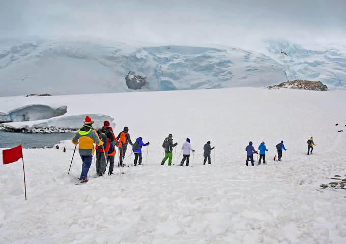 Snowshoeing in Antarctica