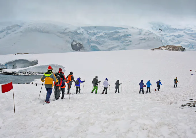 Snowshoeing in Antarctica