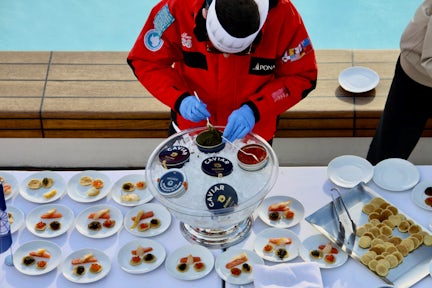 Caviar on a luxury Antarctic cruise