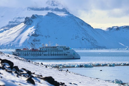 Greg Mortimer cruise ship in the Weddell Sea