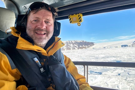 Flightseeing over the Antarctic ice