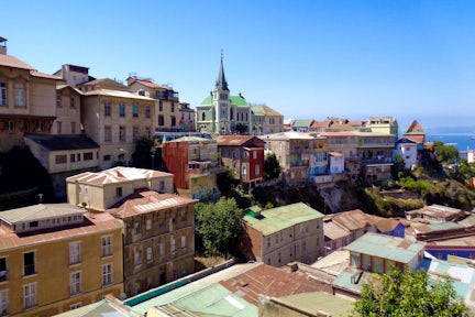 Rooftops and buildings of Valparaiso in Chile