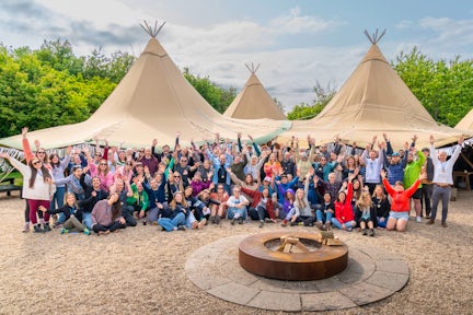Group photo of the Swoop Adventures team taken in June 2025