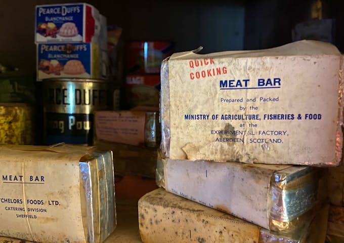 Old foot items on display in the museum at Port Lockroy