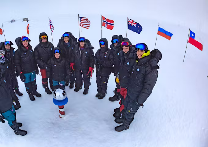 Tourists at the South Pole