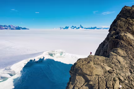 Remote mountain view in the Antarctic interior
