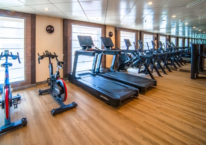 The gym amenities on board the Douglas Mawson